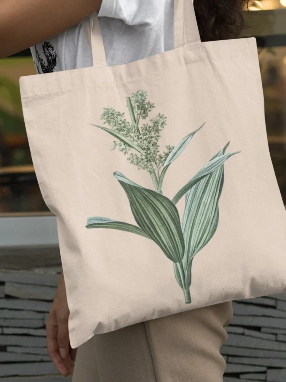 Broad-Leaved Helleborine Vintage Floral Print Graphic Canvas Tote Bag